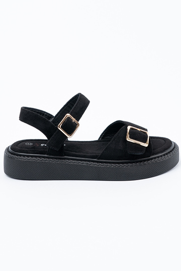 Sandalias negras con hebilla