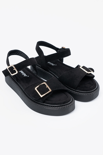 Sandalias negras con hebilla 2