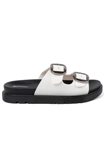 Chanclas color blanco con...