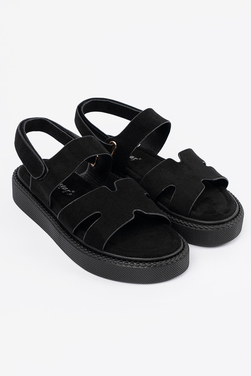 Sandalias negras de plataforma con... Sandalias negras de plataforma con...