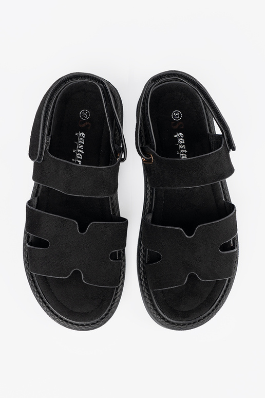 Sandalias negras de plataforma con... Sandalias negras de plataforma con...