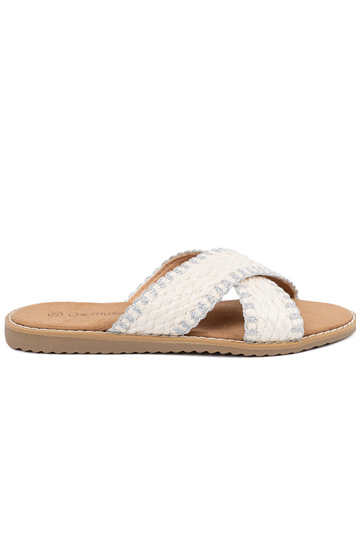 el color blanco Zapatillas trenza en...