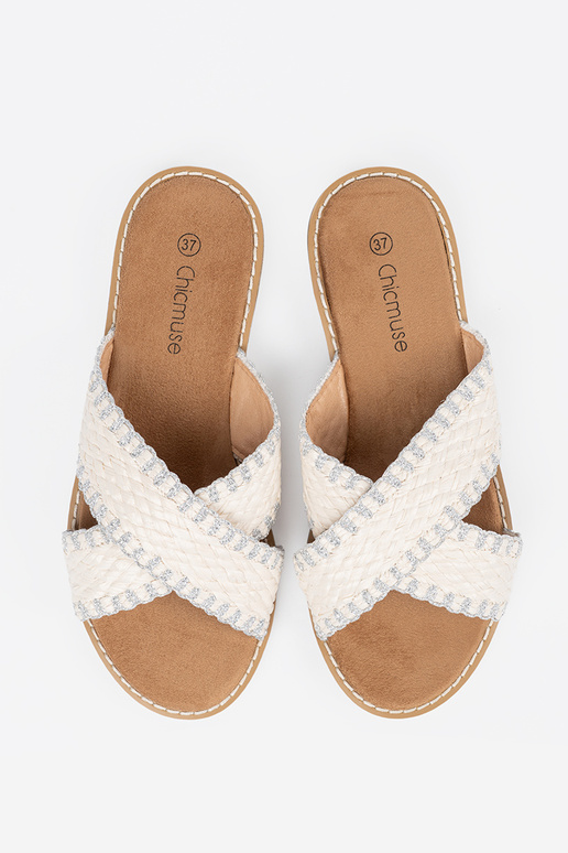 el color blanco Zapatillas trenza en...