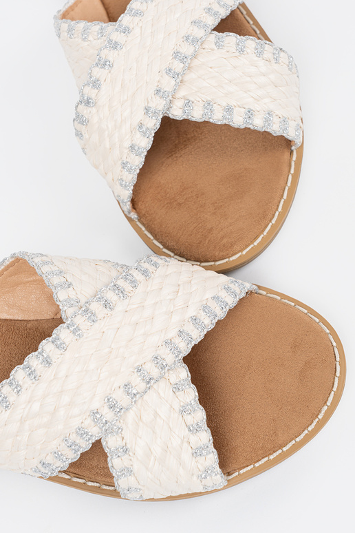 el color blanco Zapatillas trenza en...