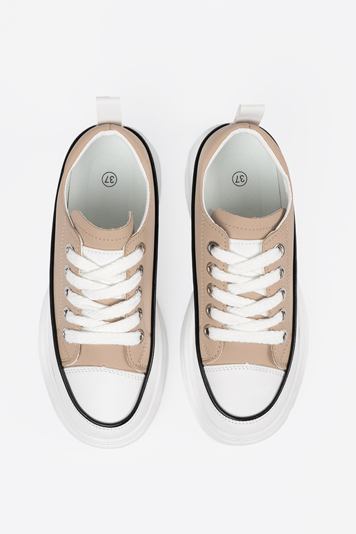 Zapatillas deportivas color arena con... Zapatillas deportivas color arena con...