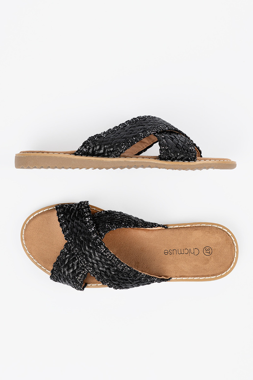 Zapatillas de casa negras con estampados