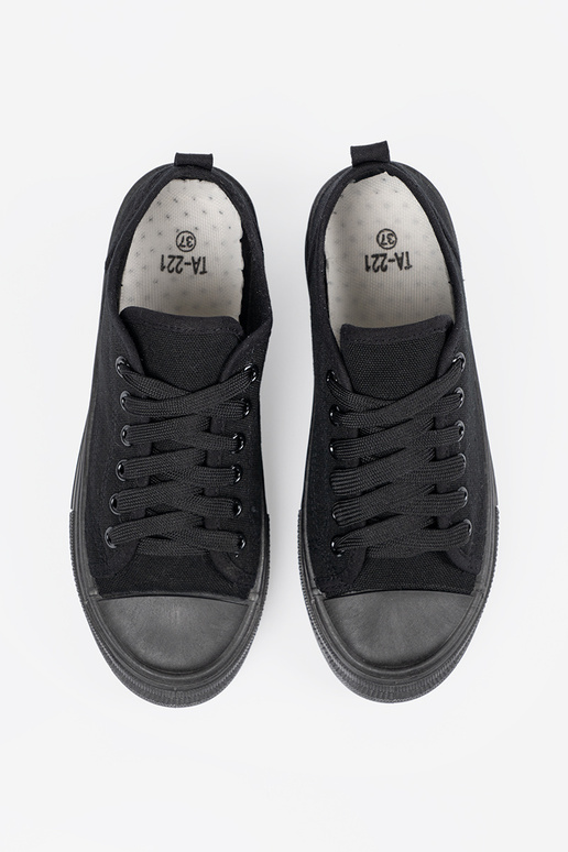 Zapatos negros cómodos con caña baja