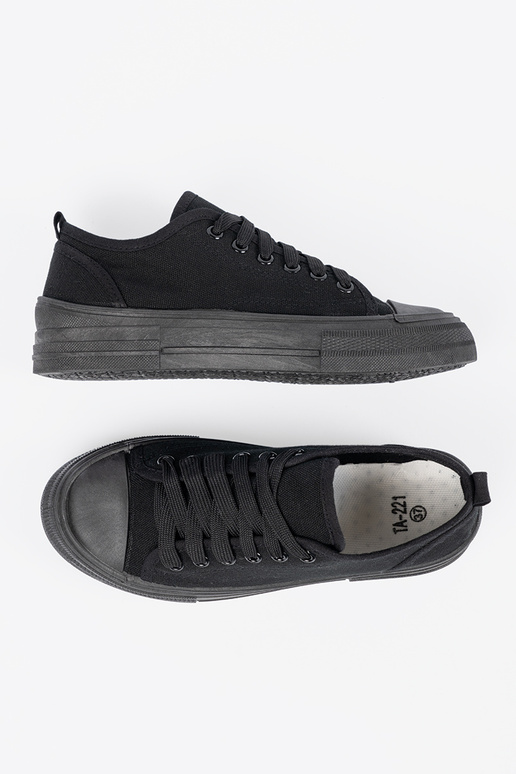 Zapatos negros cómodos con caña baja