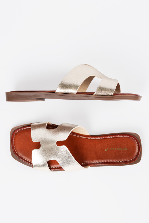 Chanclas de color dorado claro con...