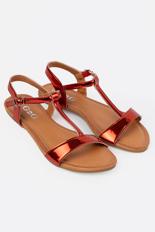 Sandalias rojas para mujer con suela...