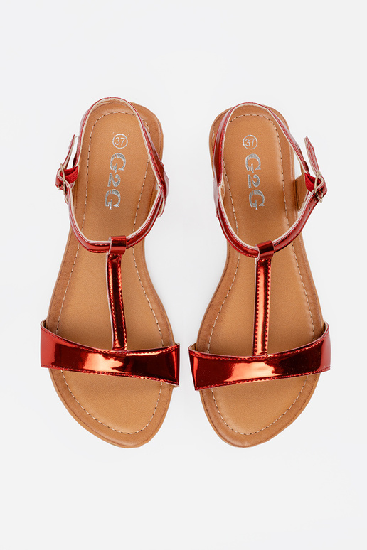 Sandalias rojas para mujer con suela...