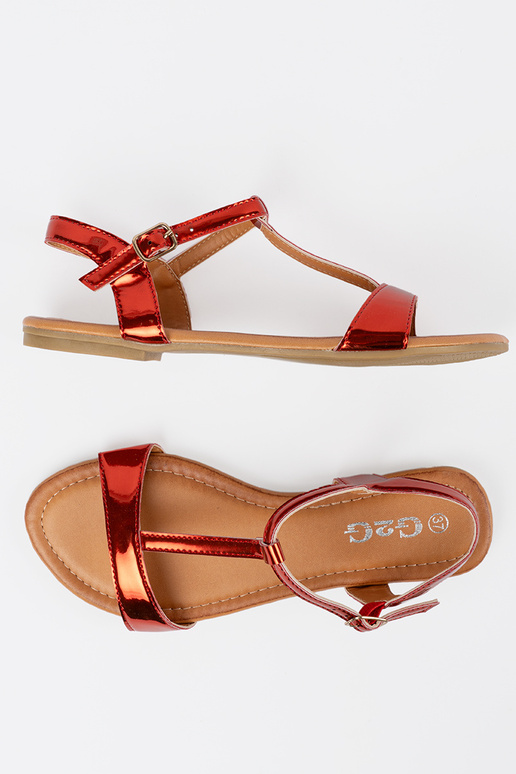 Sandalias rojas para mujer con suela...