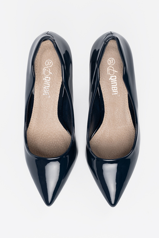 Zapatos de tacón azul marino lacados