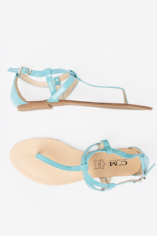 Sandalias japonesas para mujer en azul