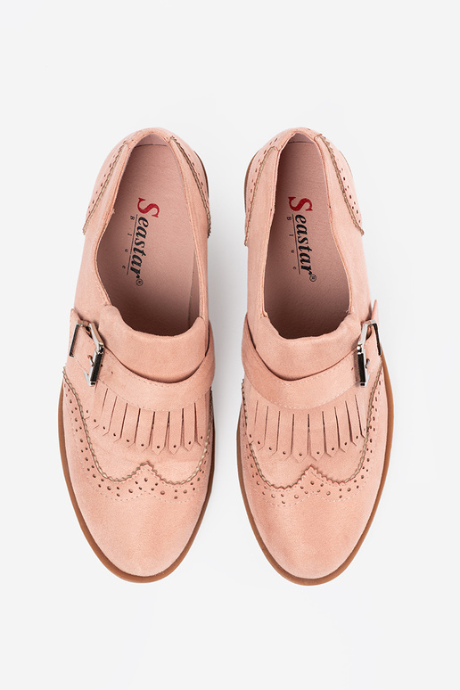 Mocasines planos rosas de gamuza Mocasines planos rosas de gamuza