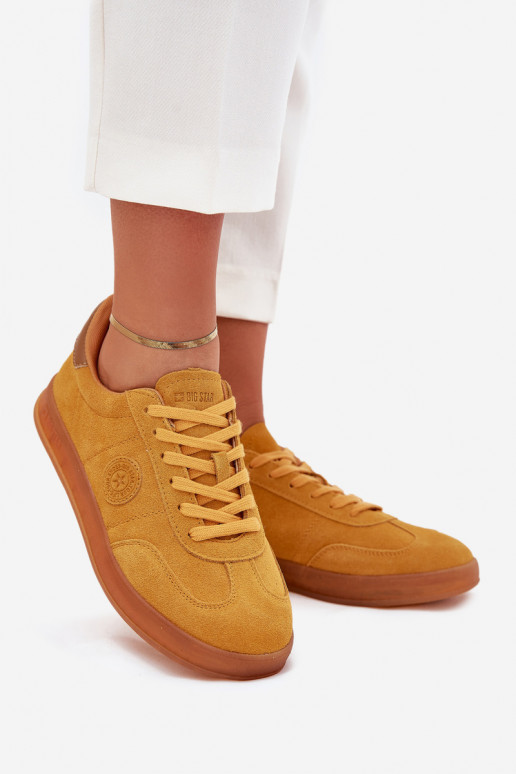 de gamuza Zapatillas modelo zapatos. Femenino Big Star RR274846 HI-POLY SYSTEM color amarillo