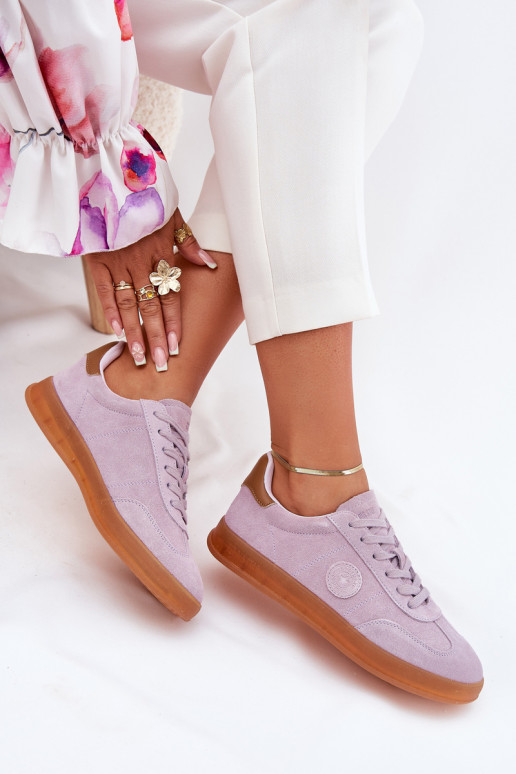 de gamuza Zapatillas modelo zapatos. Femenino Big Star RR274850 HI-POLY SYSTEM color violeta