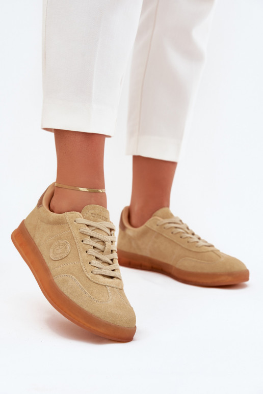 de gamuza Zapatillas modelo zapatos. Femenino Big Star RR274849 HI-POLY SYSTEM beige