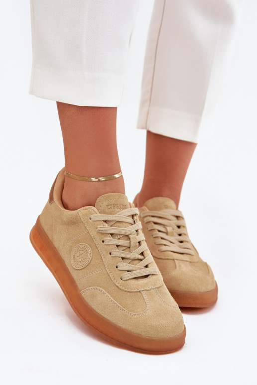 de gamuza Zapatillas modelo zapatos. Femenino Big Star RR274849 HI-POLY SYSTEM beige