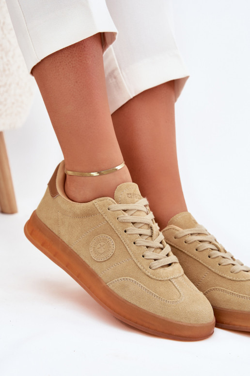 de gamuza Zapatillas modelo zapatos. Femenino Big Star RR274849 HI-POLY SYSTEM beige