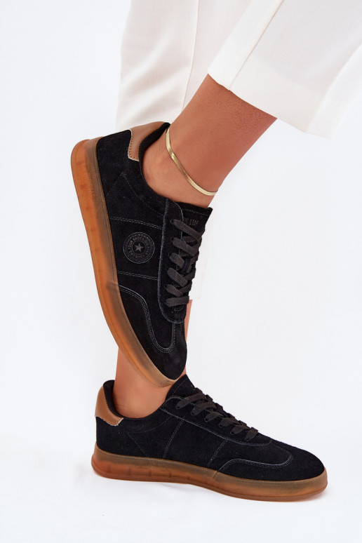 de gamuza Zapatillas modelo zapatos. Femenino Big Star RR274851 HI-POLY SYSTEM de color negro