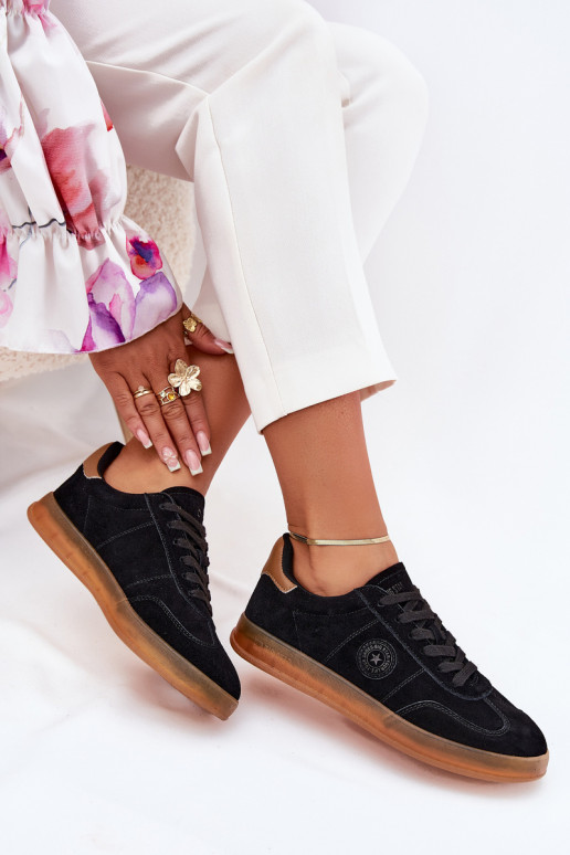 de gamuza Zapatillas modelo zapatos. Femenino Big Star RR274851 HI-POLY SYSTEM de color negro