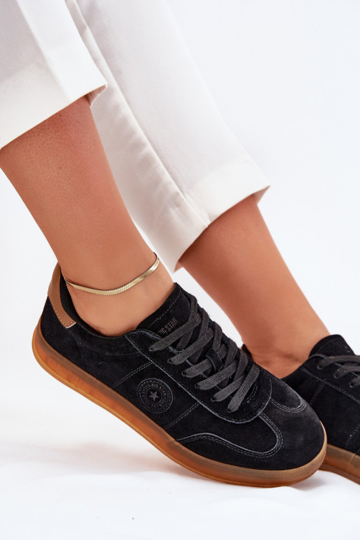 de gamuza Zapatillas modelo zapatos. Femenino Big Star RR274851 HI-POLY SYSTEM de color negro