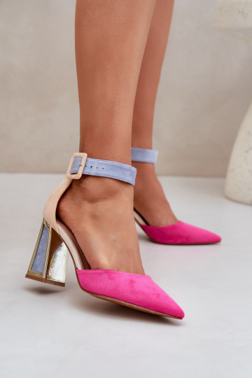 sandalias con tacones Ze Szpiczastymi Noskami color rosa Gekkaria