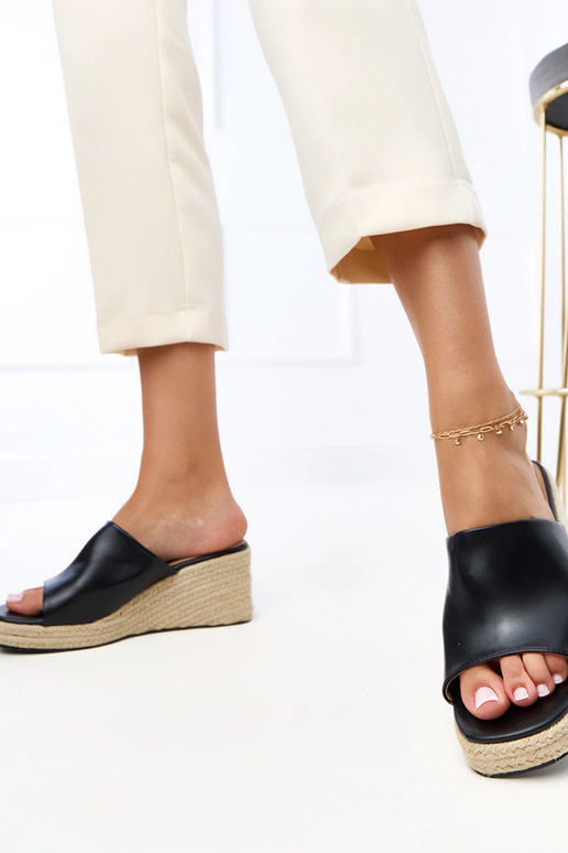 Espadrilles negras de plataforma...