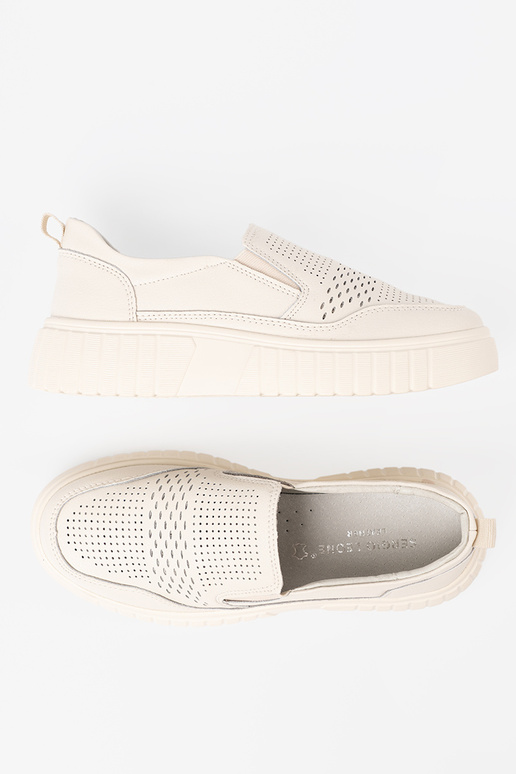 zapatos Piel con una plataforma beż zapatos Piel con una plataforma beż