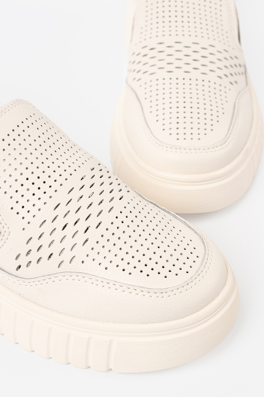 zapatos Piel con una plataforma beż zapatos Piel con una plataforma beż