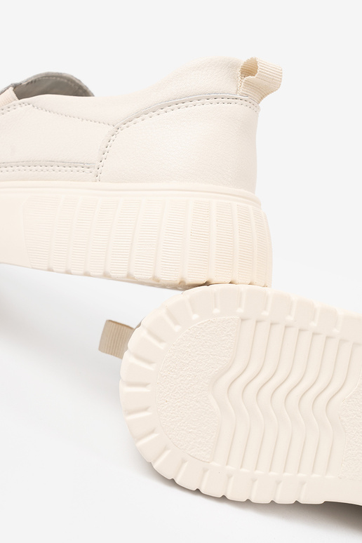 zapatos Piel con una plataforma beż zapatos Piel con una plataforma beż