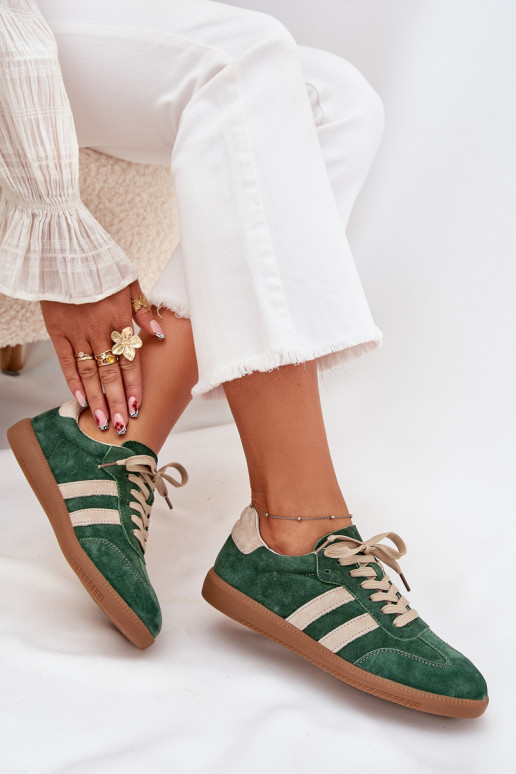 de gamuza Zapatillas modelo zapatos. Femenino color verde Sirella