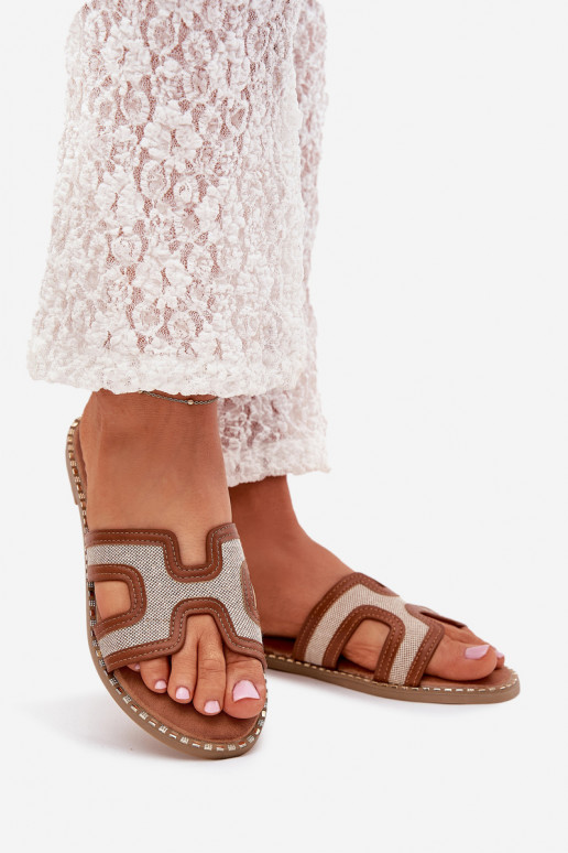 zapatillas de mujer con tacones anchos color marrón Vereya