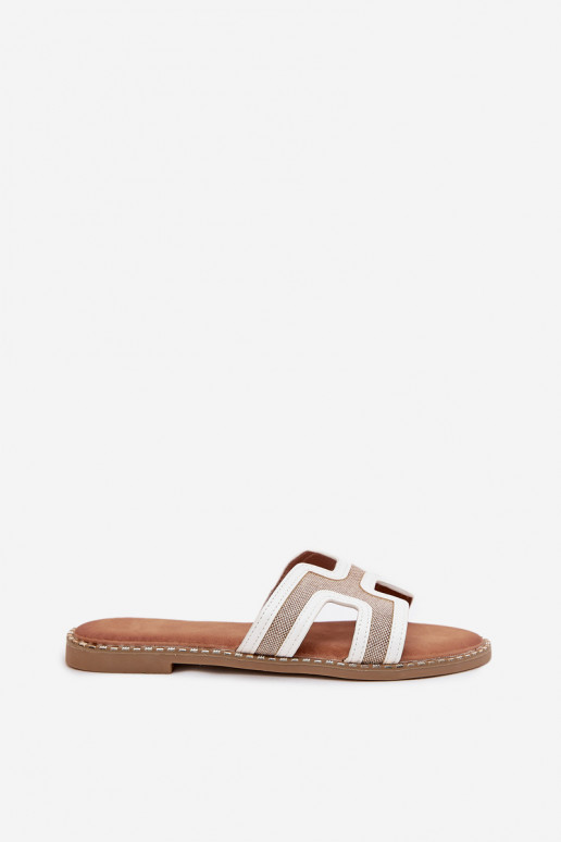 zapatillas de mujer con tacones anchos el color blanco Vereya