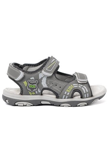 Niños sandalias velcro color gris 2