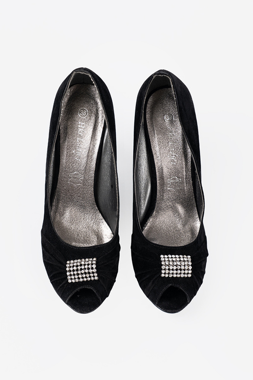 Zapatos open toe de color negro