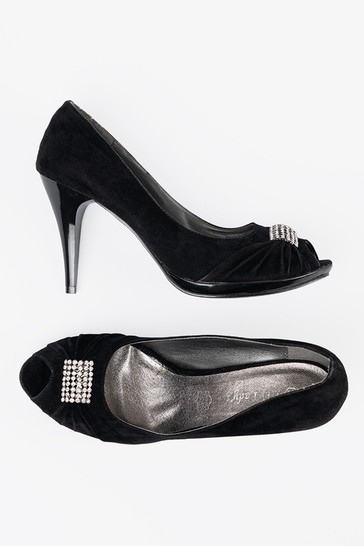 Zapatos open toe de color negro