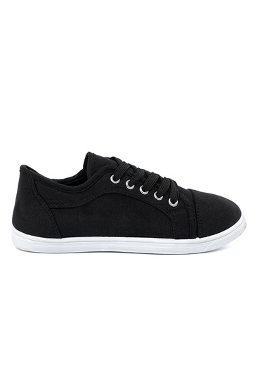 zapatos casuales de color negro atado para arriba 2