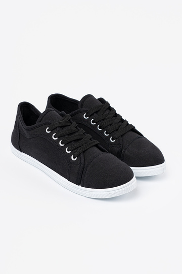 zapatos casuales de color negro atado para arriba