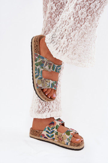 Estampado zapatillas de mujer con una plataforma con hebillas Lee Cooper LCEN-25-35-3480L Colores diferentes