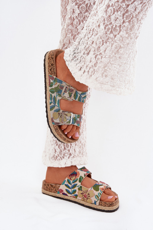 Estampado zapatillas de mujer con una plataforma con hebillas Lee Cooper LCEN-25-35-3480L Colores diferentes