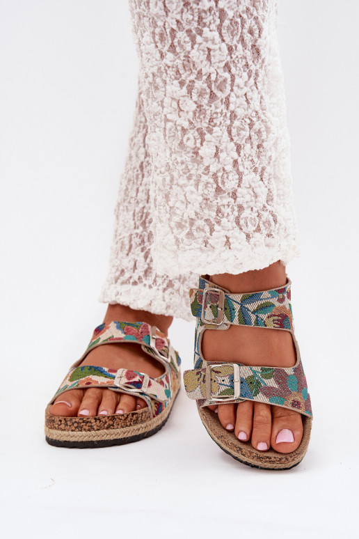 Estampado zapatillas de mujer con una plataforma con hebillas Lee Cooper LCEN-25-35-3480L Colores diferentes