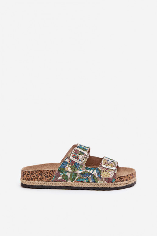 Estampado zapatillas de mujer con una plataforma con hebillas Lee Cooper LCEN-25-35-3480L Colores diferentes