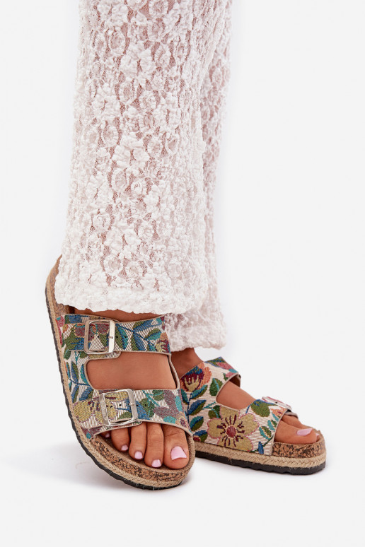 Estampado zapatillas de mujer con una plataforma con hebillas Lee Cooper LCEN-25-35-3480L Colores diferentes