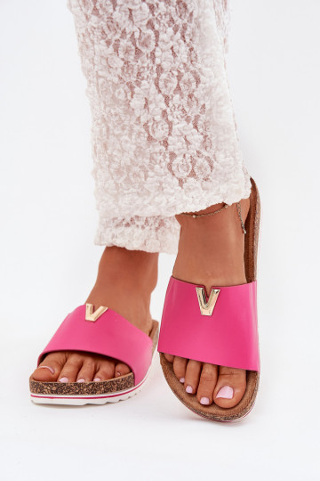 zapatillas de mujer con una plataforma Con decoraciones Detalem color rosa Vessira