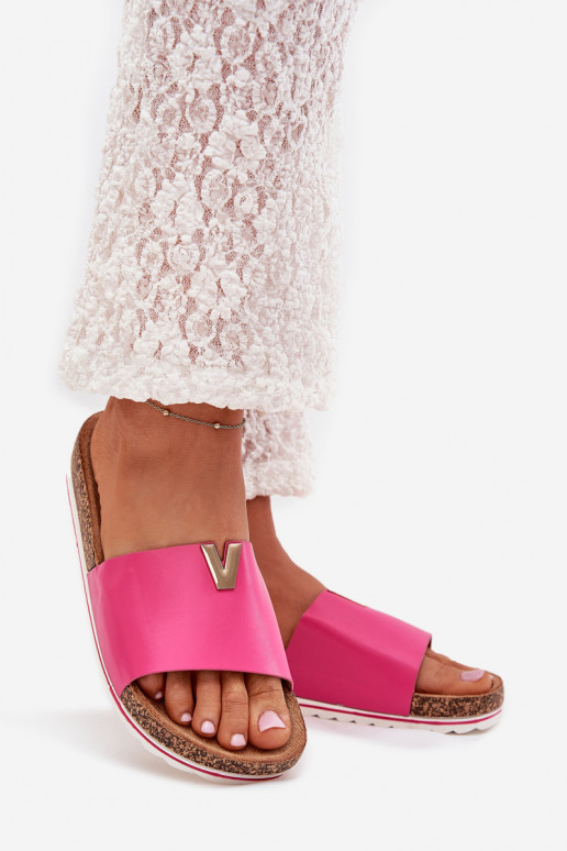 zapatillas de mujer con una plataforma Con decoraciones Detalem color rosa Vessira