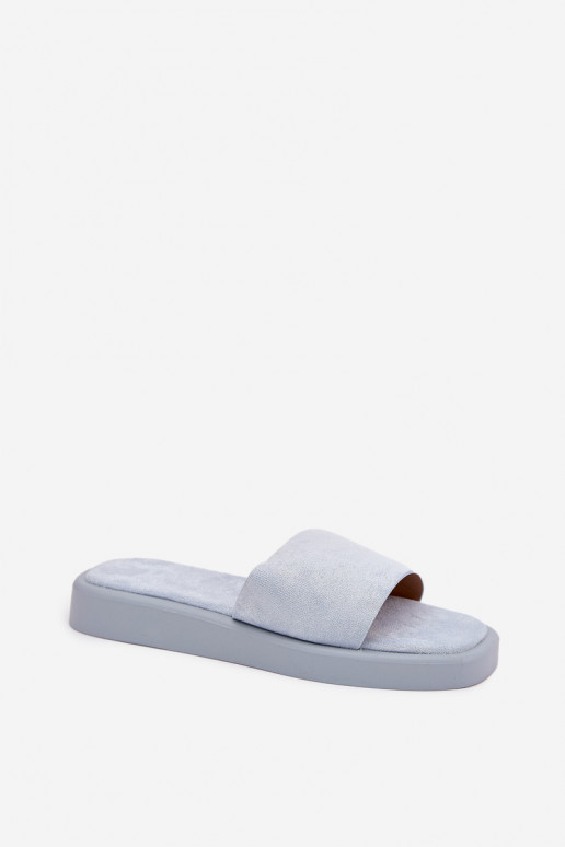 zapatillas de mujer con una plataforma Z de gamuza ecológicau Azul claro Jorina