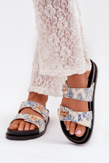 Estampado zapatillas de mujer con una plataforma color azul Sorina