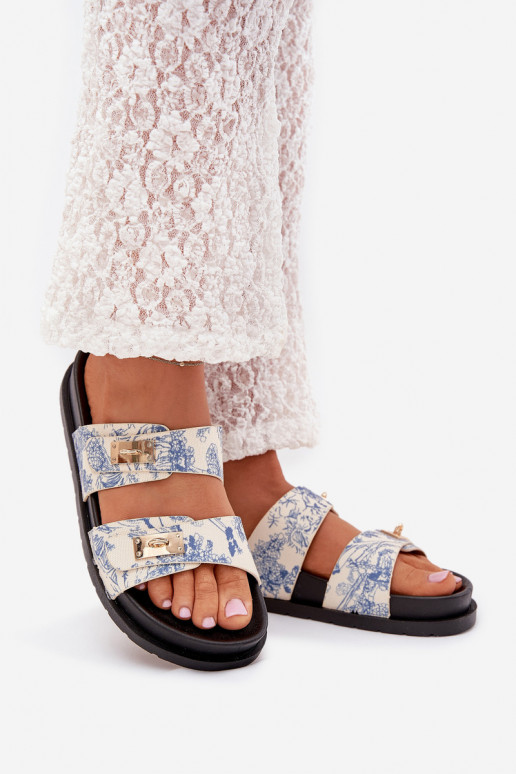 Estampado zapatillas de mujer con una plataforma color azul Sorina